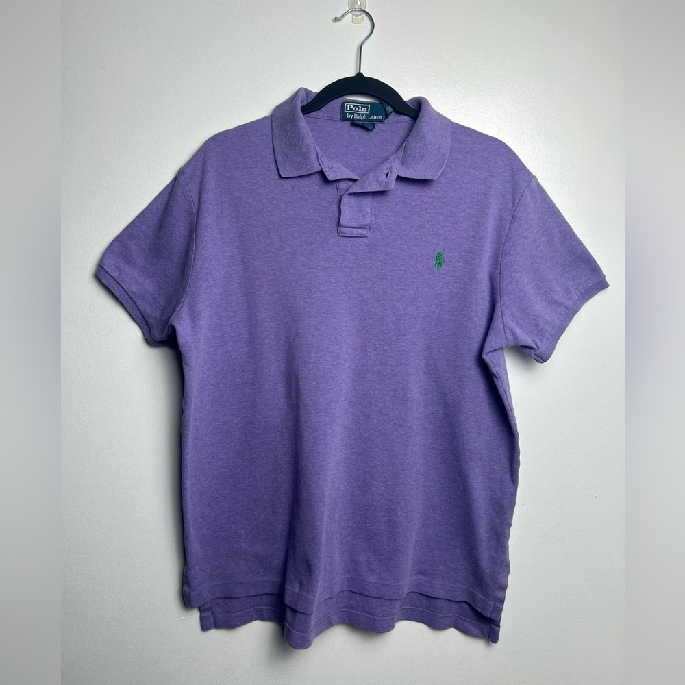Polo Ralph Lauren Classic Fit Mens Polo Shirt Short Sleeve Green Pony Purple XL
